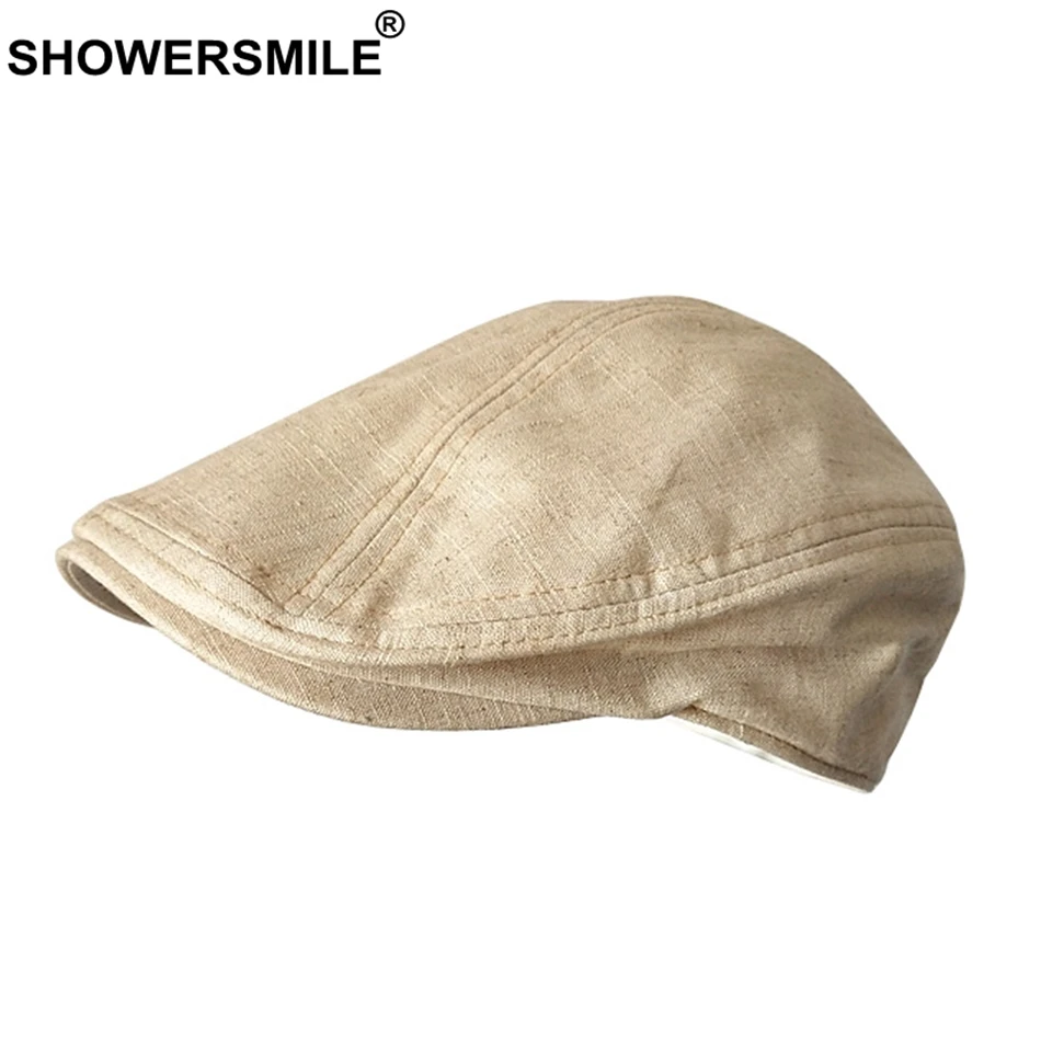 SHOWERSMILE, берет, женская, льняная, простая, утконоса, плоская кепка s, мужская, верблюжья, Классическая, Гэтсби, плюща, Кепка унисекс, одноцветная, летняя, Ретро стиль, таксистка, Кепка