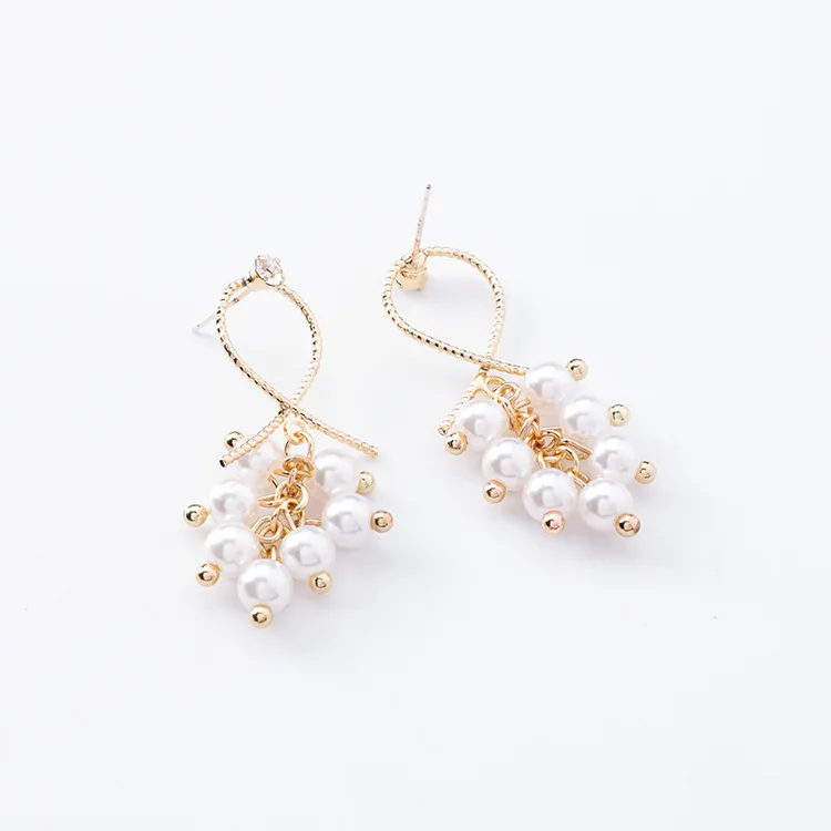 Женские серьги подвески с имитацией жемчуга модные геометрические милыми полыми