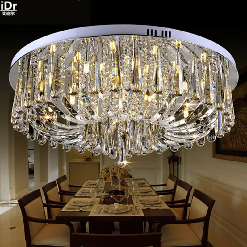 Винтажный роскошный хрустальный круглый светильник для гостиной лампа