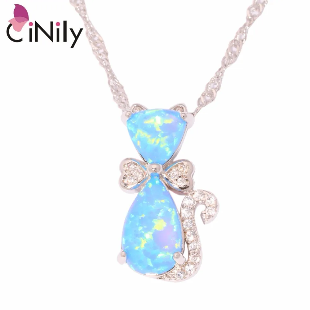 Cinily создан Синий огонь опал кубического циркония Посеребренные оптовая продажа