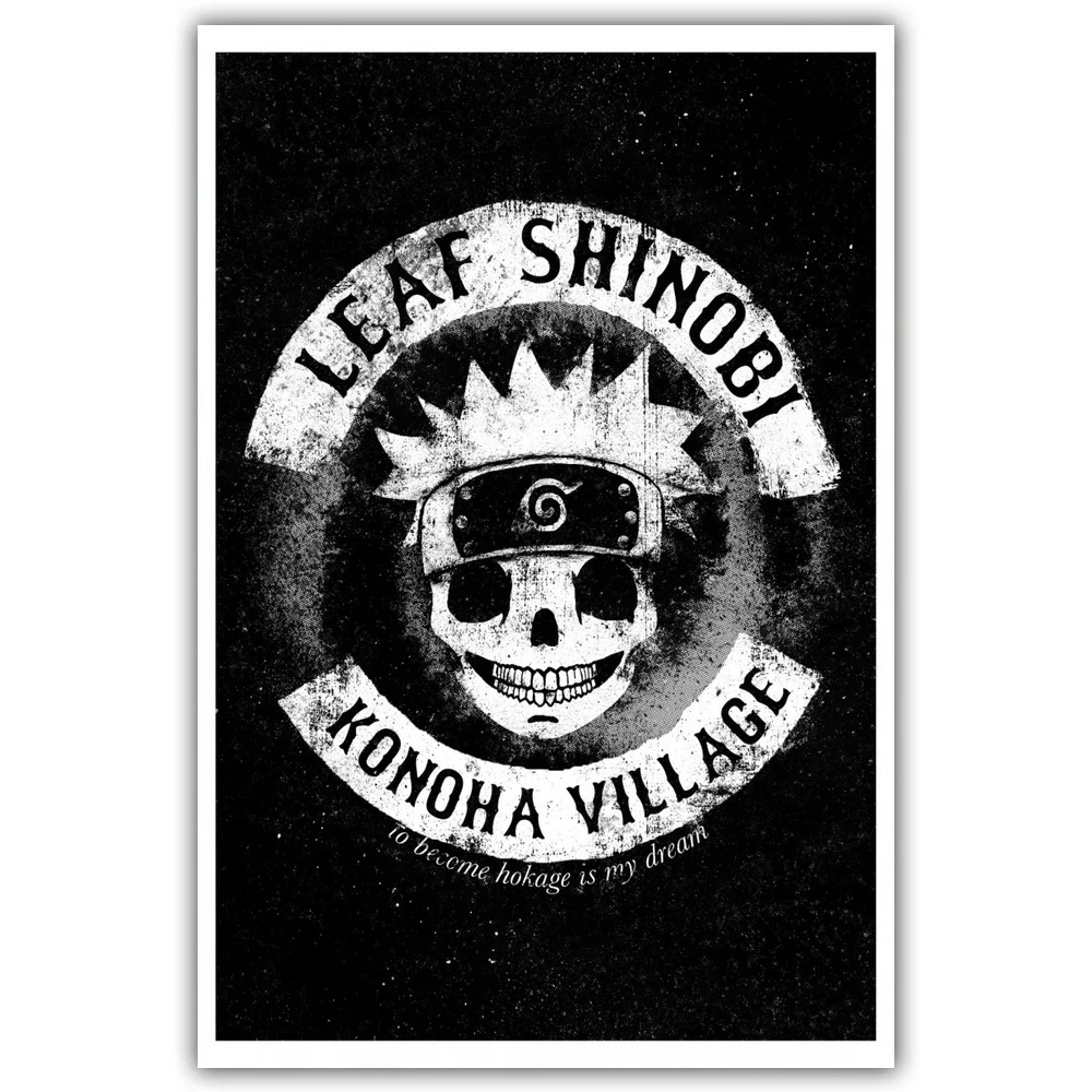 Черный абстрактный аниме японский настенный арт Краска Настенный декор холст