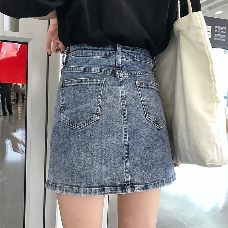 TIGENA, Модная Джинсовая юбка для женщин,, летняя, размера плюс, 5XL, мини, короткая джинсовая юбка, женская, высокая талия, трапециевидная, на пуговицах, юбка для школы