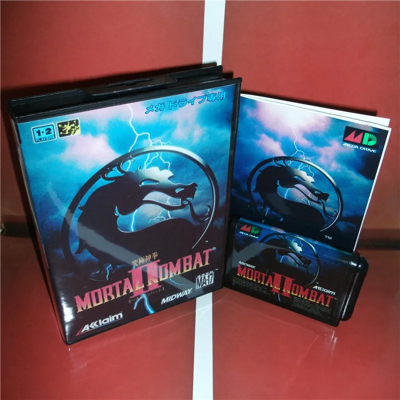 Чехол Mortal Kombat 2 Japan с коробкой и руководством для Sega Megadrive Genesis Игровая приставка 16