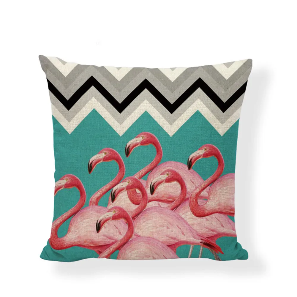 Мода Розовый фламинго растение геометрический фон 45*45 см модная наволочка с