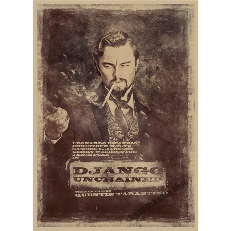 Шоколад Django Unchained Квентин Тарантино ретро плакат, крафт-бумага, бумага для бара, кафе, домашний Декор, живопись, наклейка на стену - Цвет: Шоколад