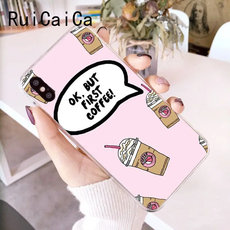 Чехол для телефона RuiCaiCa мягкий силиконовый чехол iPhone 8 7 6 6S Plus X XS MAX 5 5S SE XR