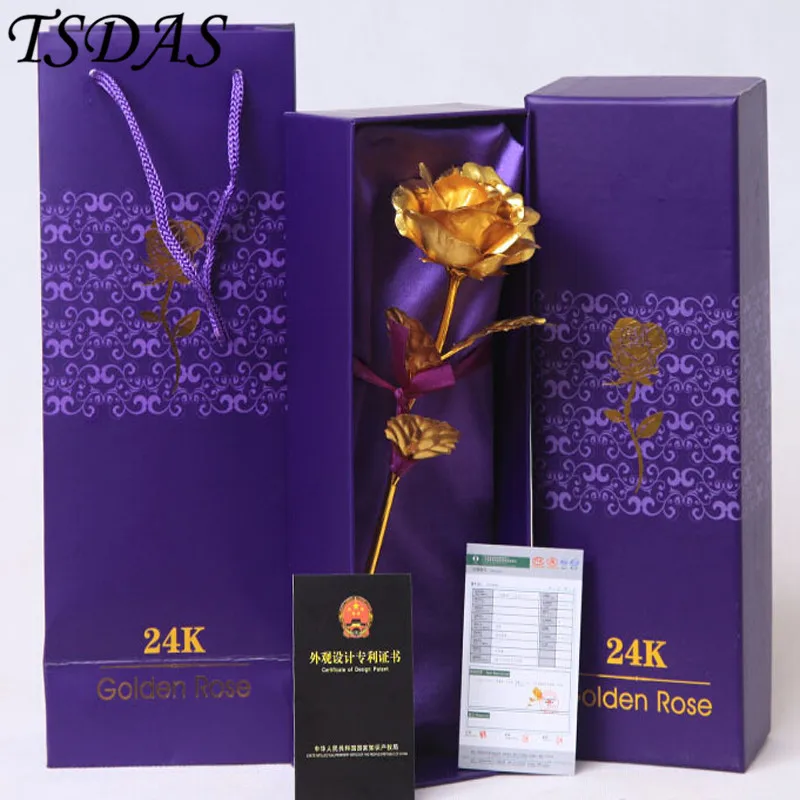 2019 горячая Распродажа подарки на день Святого Валентина 25 см длина 24 К золото