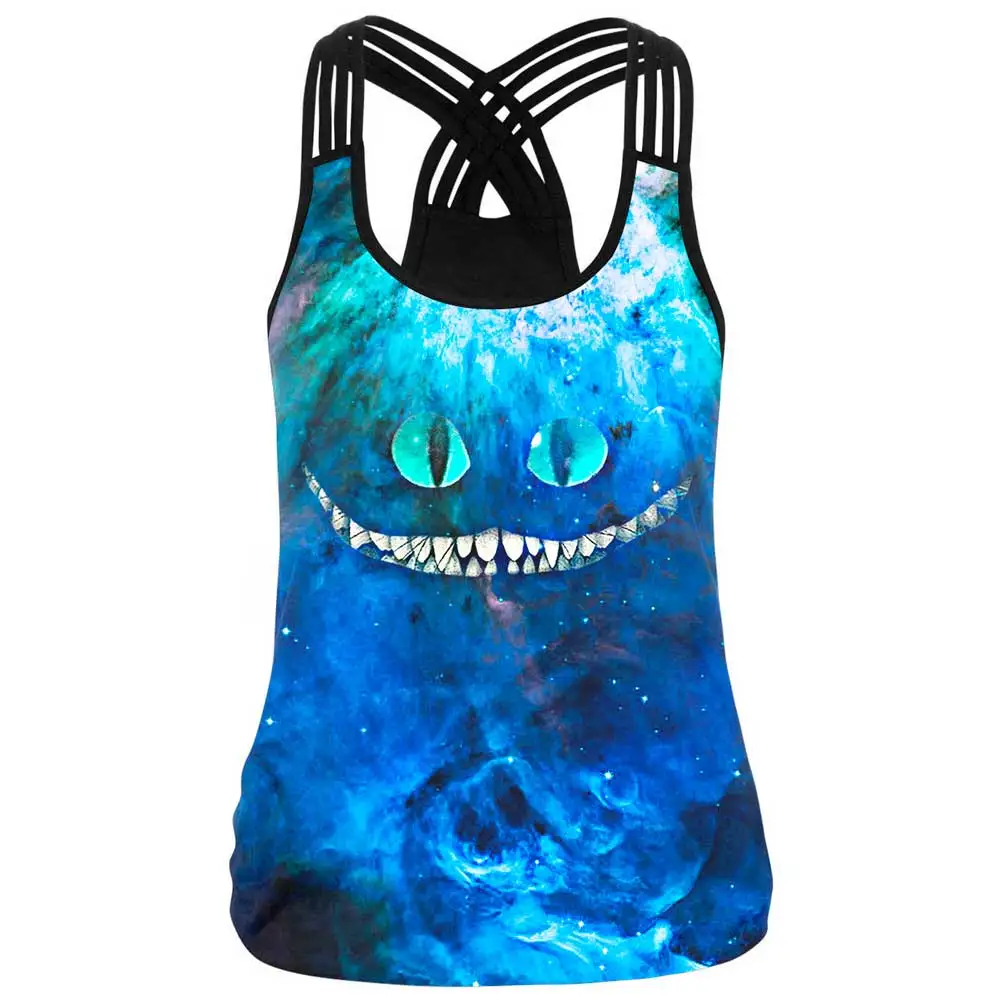 Женский топ с 3D принтом Галактики майка для фитнеса топы без рукавов футболки