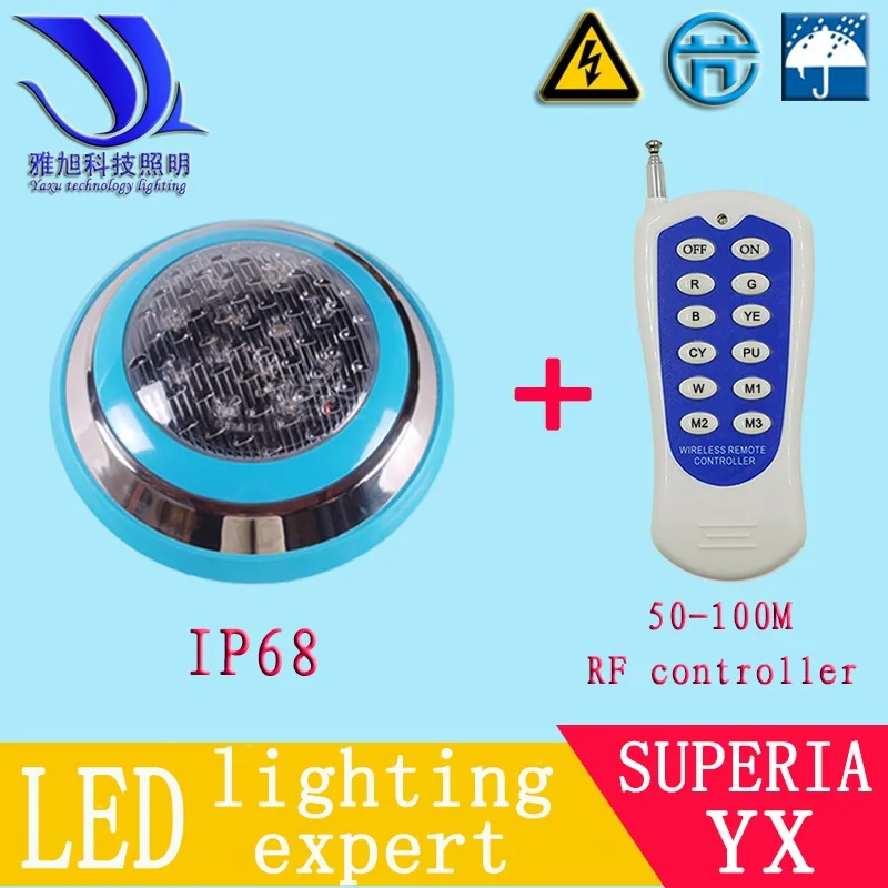 

CP6w12w15w9w18w24w36W54w led Underwater Lighting pond lamps IP68 DC24V cold warm RGB LED swimming pool light colorful RGB water