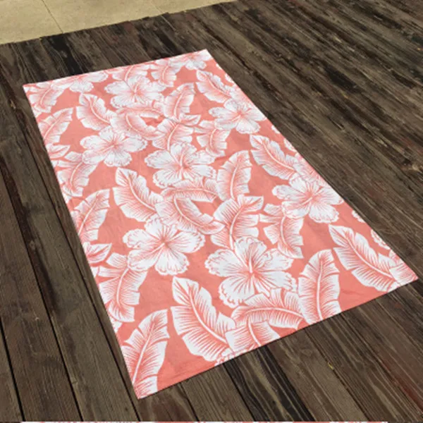banana leaves 180X105cm big size beach towel European American wind reactive pink retro floral leaves print thicken pure cotton towels T267 - Цвет: banana leaves