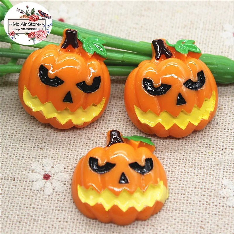 

10pcs halloween pumpkin resin flat back Cabochon Art Supply Decoration Charm Craft DIY hair bow center