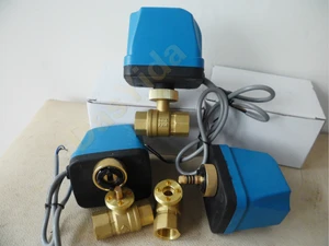 Латунный шаровой кран DN15(G 12 дюйма), 220 В переменного тока, 2-ходовой, 3-проводной, с электроприводом, контроллер привода