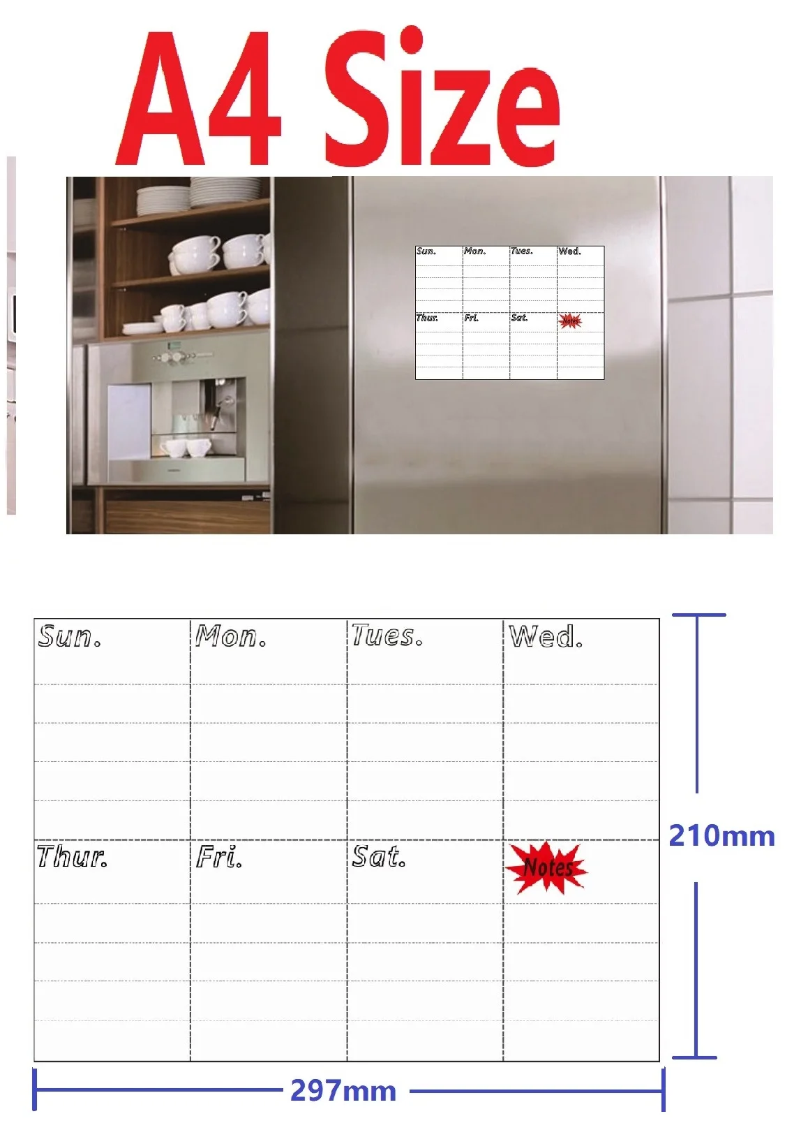 A4 магнитная доска меню для холодильника наклейка Еженедельный планировщик продуктов список заметок кухонный холодильник магнитная доска от AliExpress WW