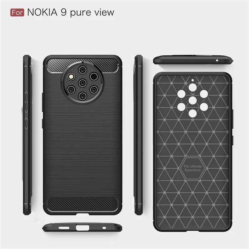 Чехол для Nokia 9 Pure View Мягкий Роскошный резиновый чехол телефона задняя крышка Shell