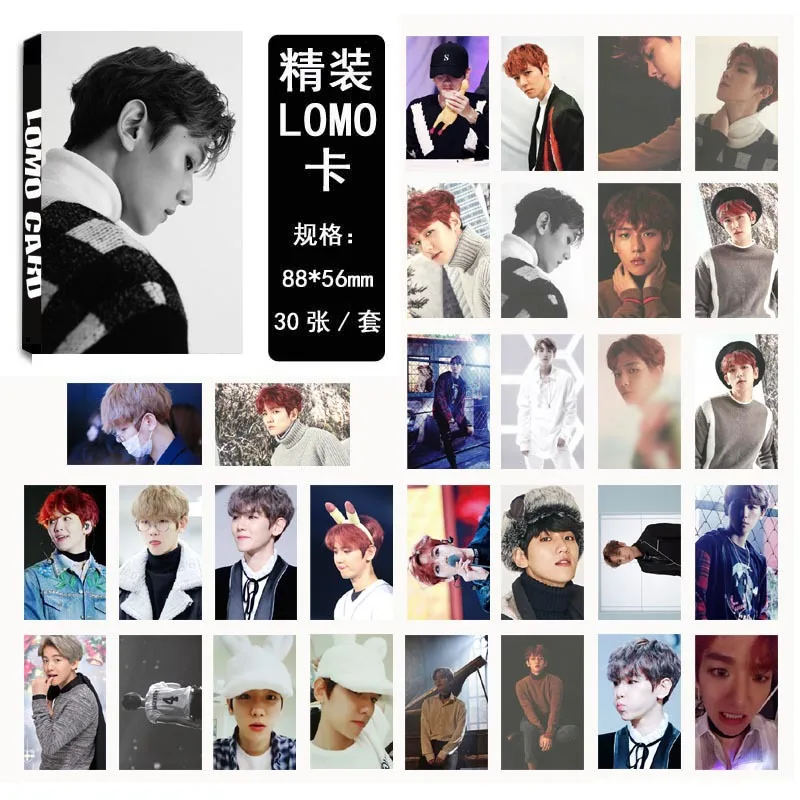 30 шт./компл. KPOP EXO BAEKHYUN одиночный 04 для жизни альбом HD фото карта ПВХ самодельная LOMO Фотокарта