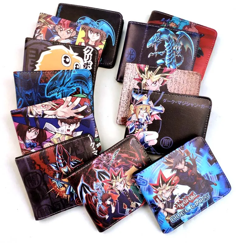 yu gi oh wallet Cartoon Anime cosplay men card id holders purse | Багаж и сумки