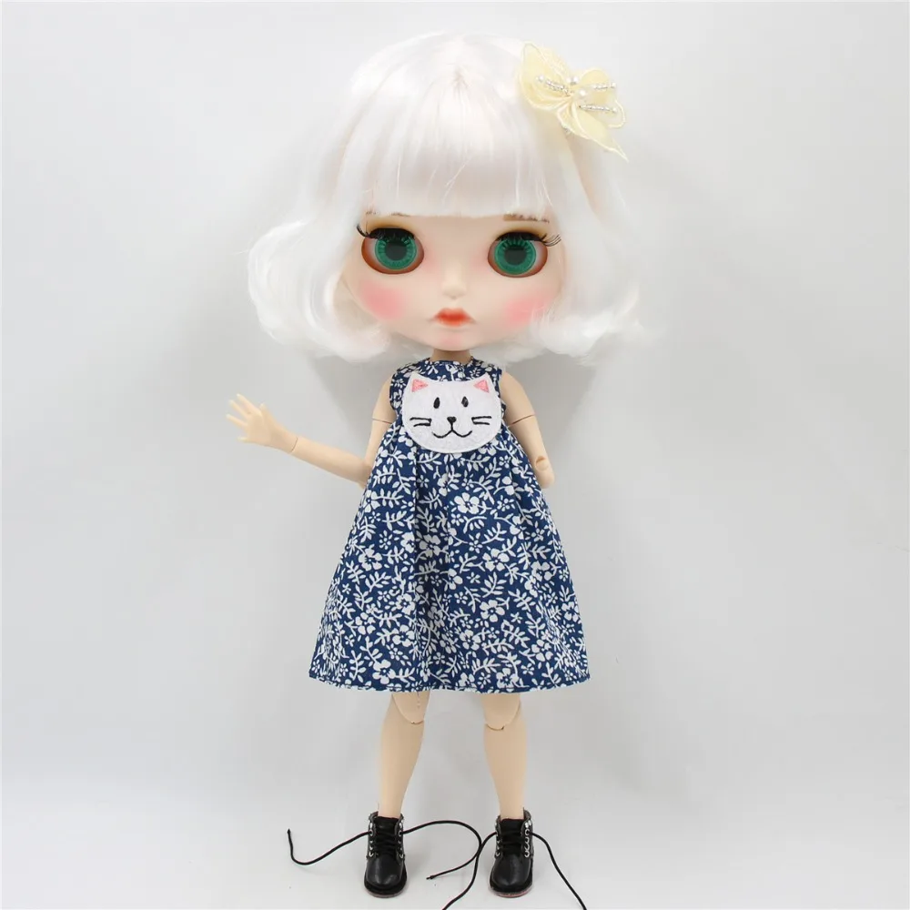 Ледяная кукла DBS Blyth 1/6 bjd белая кожа сужение тела короткие белые волосы матовое