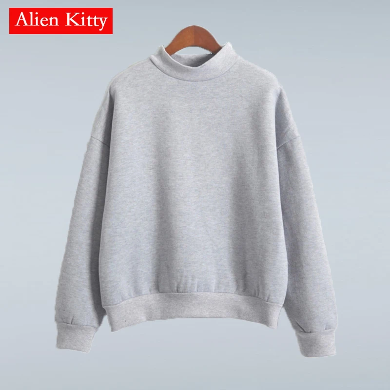 Женский кашемировый свитер Alien Kitty Однотонный с длинным рукавом и полувысоким
