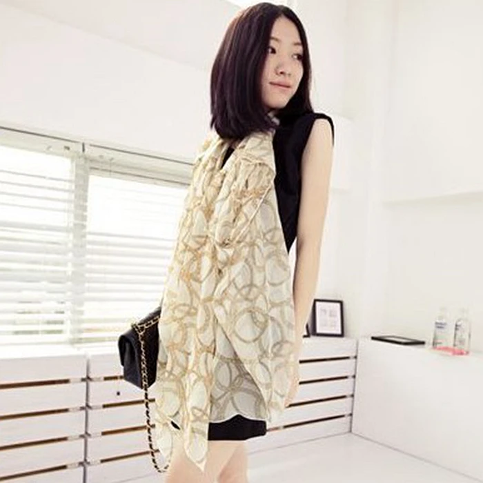 Spring and autumn velvet chiffon big chain scarf female faux silk dual cape female|scarf buyer|scarf hijabscarf pendant |