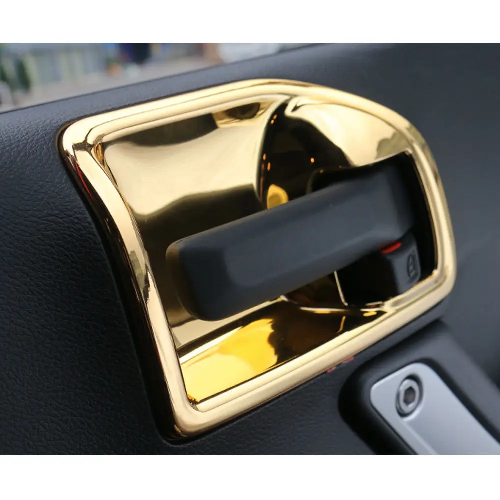 BBQ@FUKA Gold/Red/Black 4x Car Inner Handle Bowls Cover Trim Frame Styling Sticker Fit For Jeep Wrangler 2011-2016 4 Doors | Автомобили и