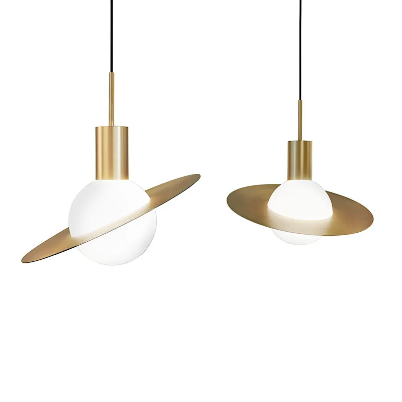 D200мм белая шаровая лампа из латуни подвесной светильник Минималистичная