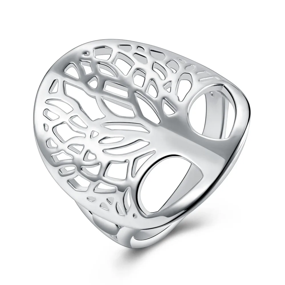 Beautiful silver tree of life ring hollow fashion noble women lady design gift men unisex cute R891 | Украшения и аксессуары