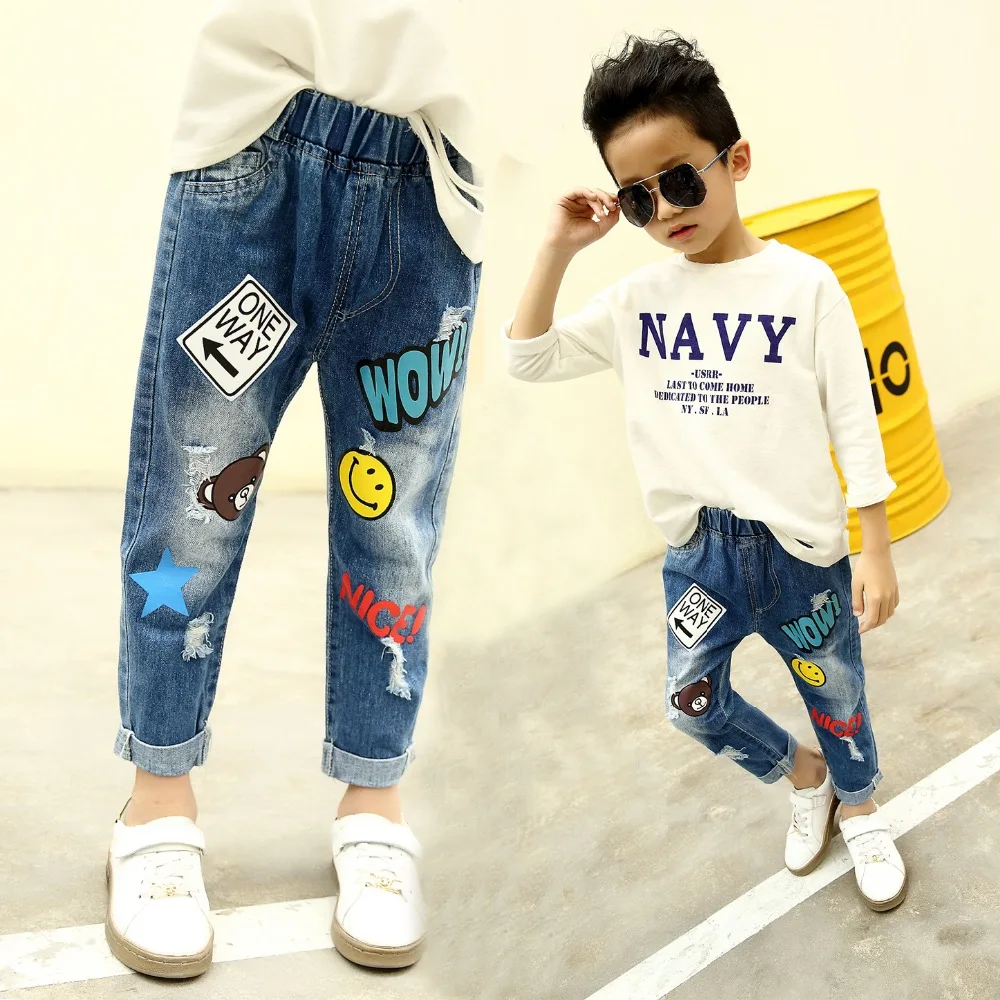 

Children denim Pants girls plus velvet jeans 2019 baby kids cartoon leggings winter children's clothes girl cotton loose trouser