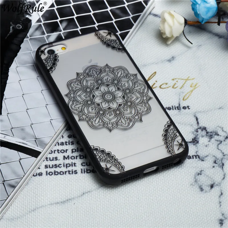 Embossed Lace Case For Iphone 5S Cover Hard PC Clear Relief Retro Flower Fundas Apple iphone 5 5s Capa |