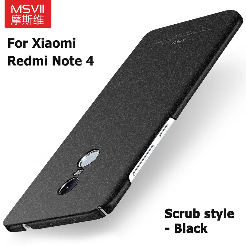 Black2 Бренд Msvii роскошный чехол с масляной росписью для Xiaomi Redmi Note 4(только для китайской версии) Pro/Prime Гладкий/матовый чехол из поликарбоната - Цвет: Black2
