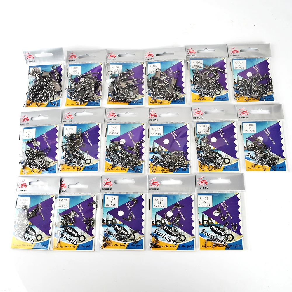 1 упак. 10 шт./лот 2 # 22 Поворотные Рыбалка ствола поворачивается с кнопки рыболовный