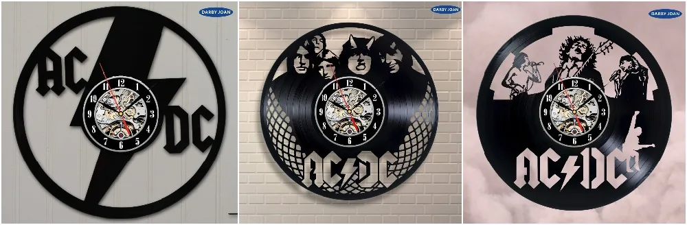 AC/DC виниловые настенные часы домашний декор веселый подарок Художественный Декор 1" 30 см, настенные часы saat будильник reloj большие настенные часы duvar