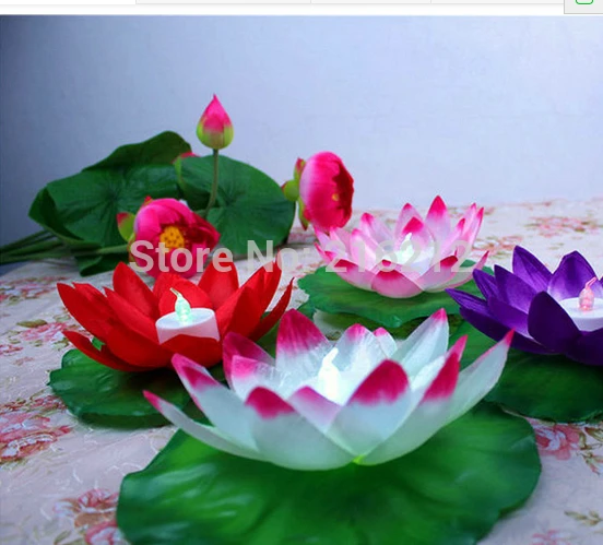 Диаметр 19 см Светодиодная лампа лотоса красочно изменен плавающий бассейн воды