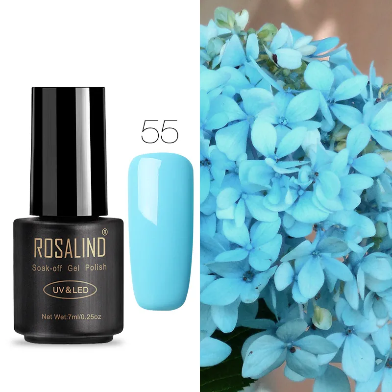RA55 Гель-лак для ногтей ROSALIND, 7 мл, полуперманентный УФ-лак для ногтей, все для маникюра, базовое верхнее покрытие, Гель-лак для ногтей, грунтовка, Гель-лак - Цвет: RA55