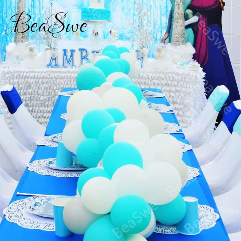 Латексные воздушные шары Тиффани набор из 20 шт./лот 10 дюймов синие и белые