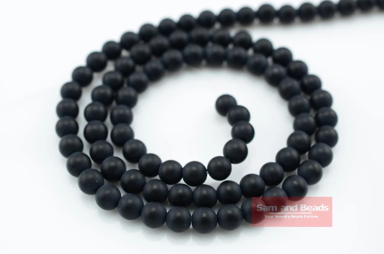 Бусины Из Натурального драгоценного камня матовый черный оникс агат