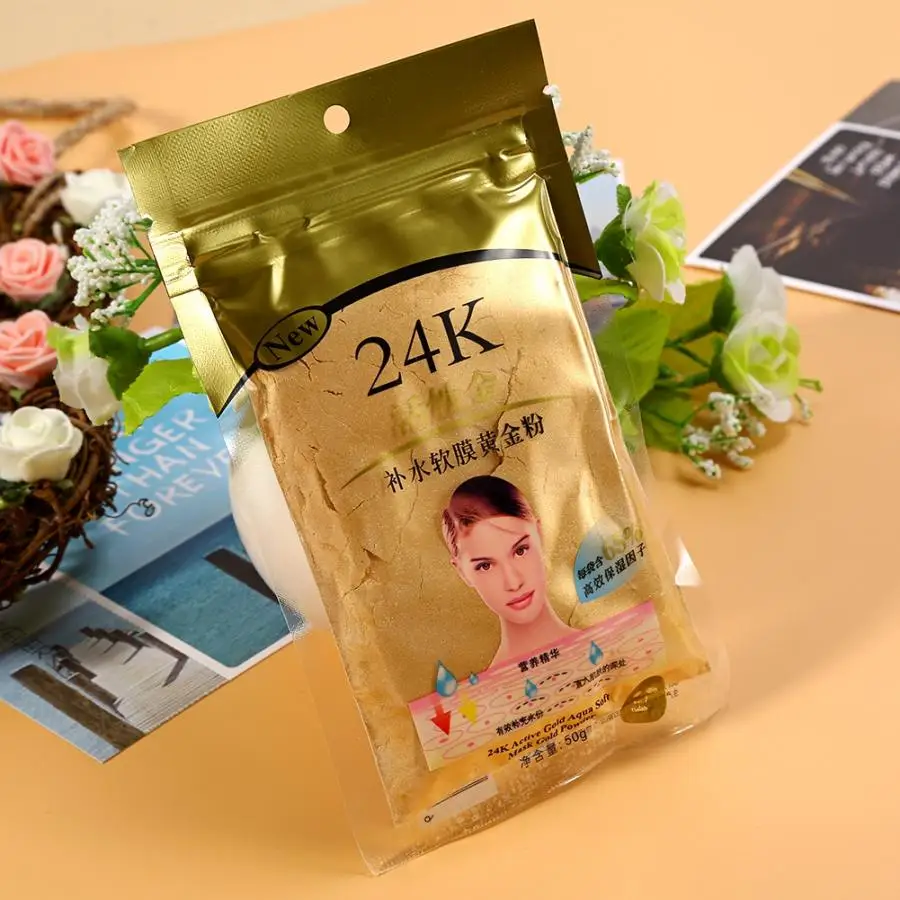 DIY SPA 24K Золотая коллагеновая маска для лица, пудра, против старения, против морщин, шрамы, контроль акне, средство для ухода за лицом, 50 г