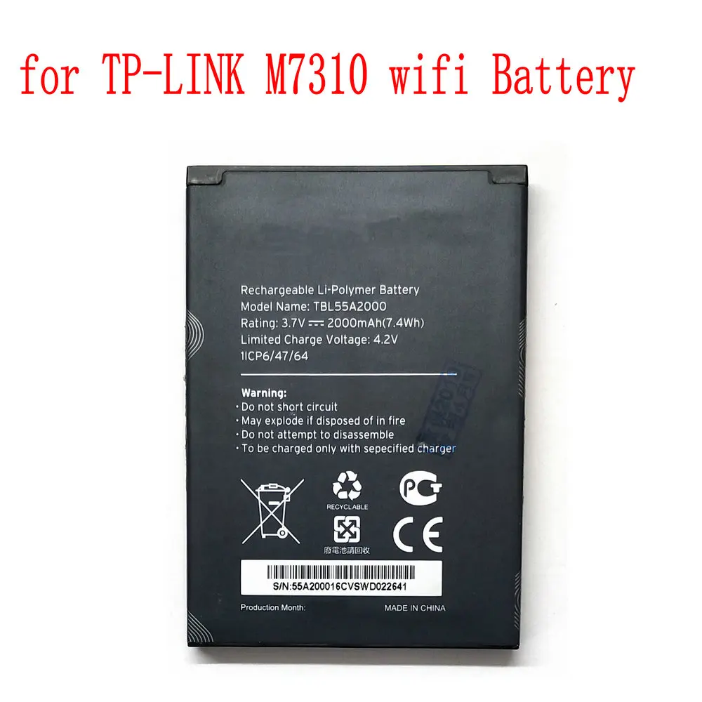 100% Новый оригинальный аккумулятор TBL55A2000 2000mAh для TP LINK M7310 wifi|Аккумуляторы