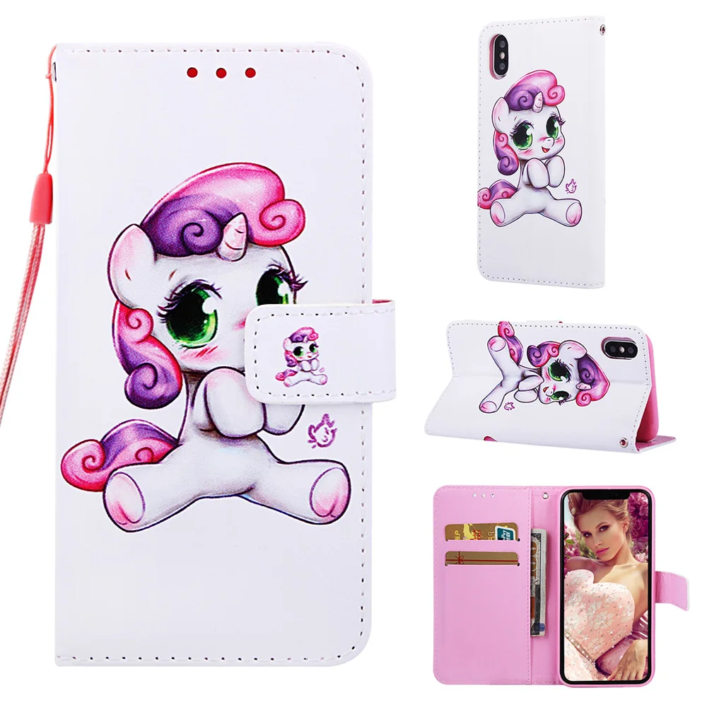 QPXM Luxury Flip Painted Book Case Cover Shell for Huawei Honor 10 Lite 8A Y6 P Smart Leather Wallet Phone Bag for Mate 20 Lite - Цвет: QPXM