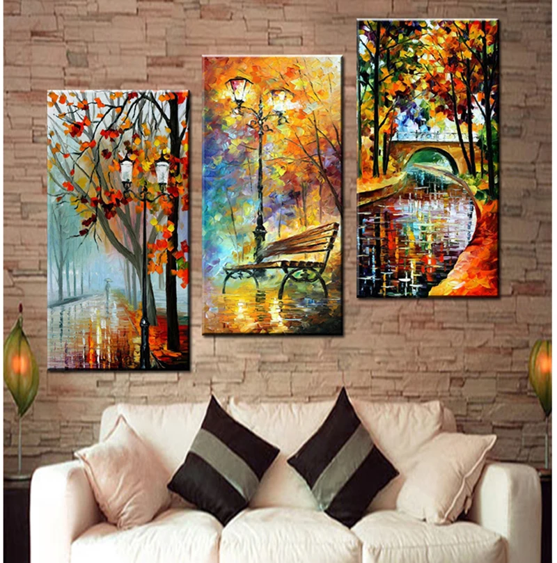 

3d diy diamond painting spuare Abstract Modern Wall Painting Rain Tree Road Oil Painting On Canvas Wall Decor Home Decoration,