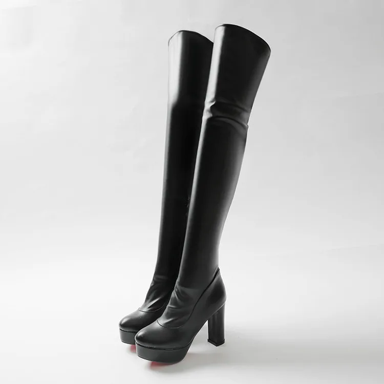 Модные зимние новые длинные сапоги на высоком каблуке элегантная