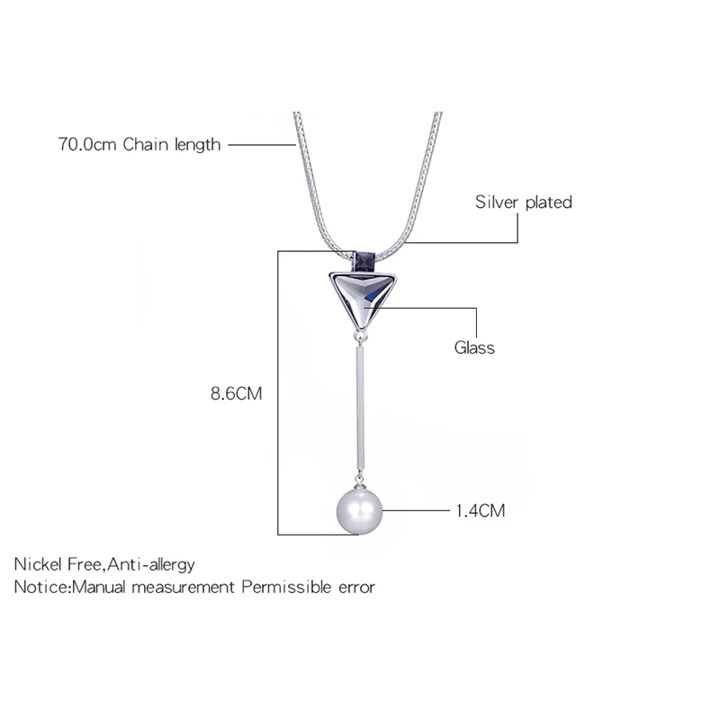 Подарки для женщин ожерелье s &amp Подвески Кристалл Жемчуг Серебро Цвет