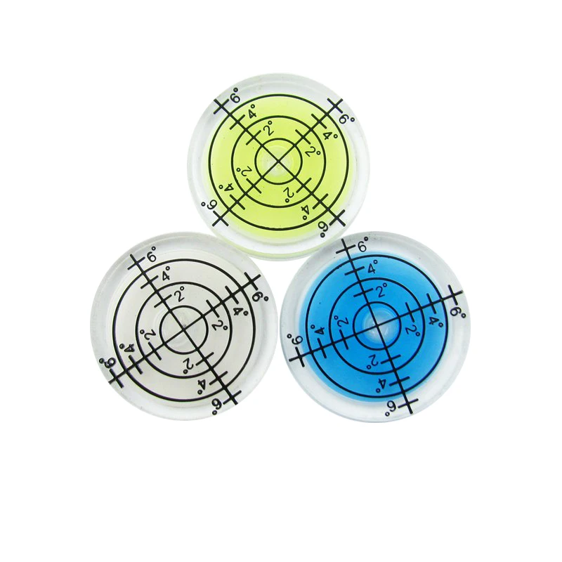 

Best Selling!! 32*7MM White Green Blue Color Bullseye Bubble level Round Level Bubble Accessories for measuring instrument