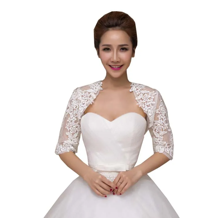 Женская кружевная куртка болеро с длинным рукавом для свадебной