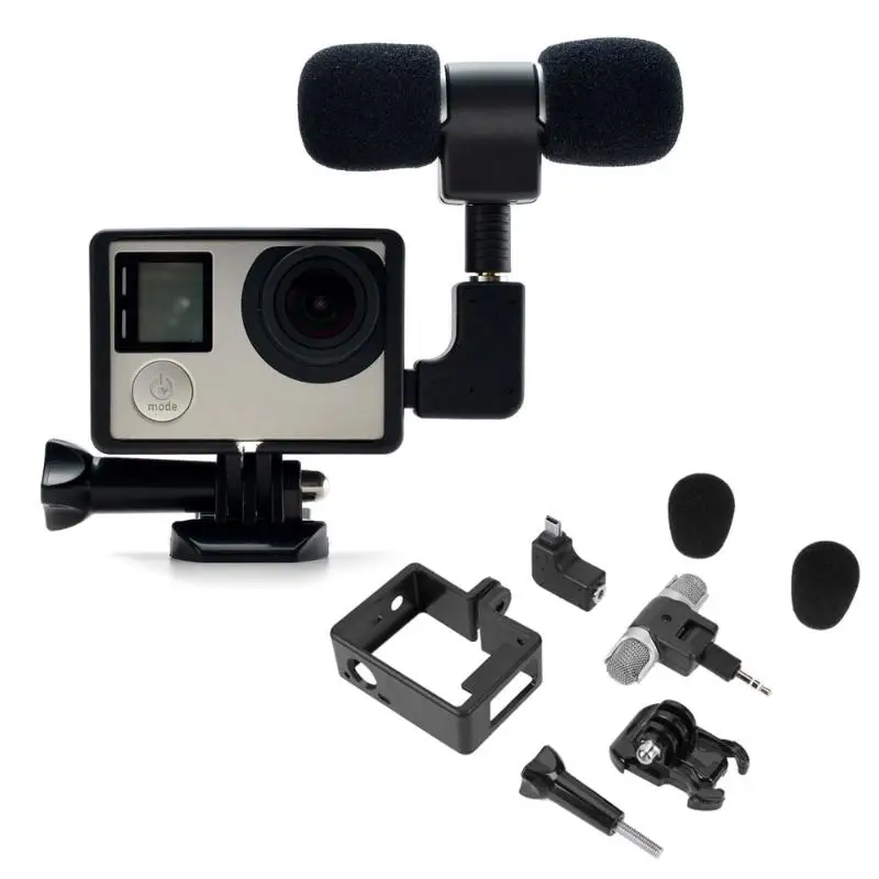 Мини микрофон ALLOYSEED 3 5 мм Спортивная экшн камера аксессуары для GoPro Hero 3/3 +/4 с