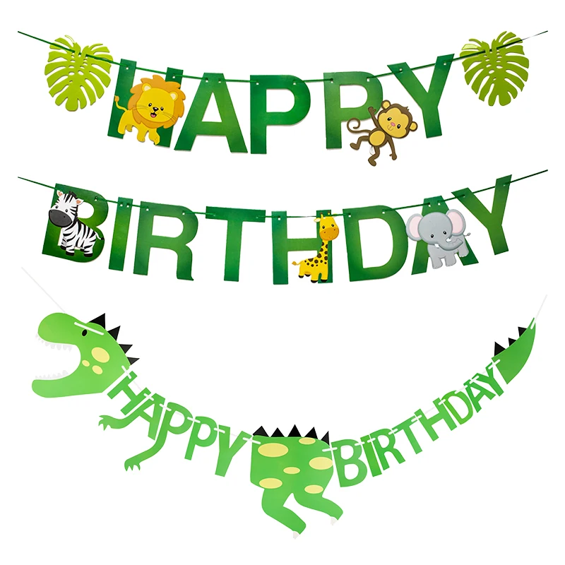 Баннер с животными для вечевечерние НКИ в джунглях украшения вечеринки честь Дня