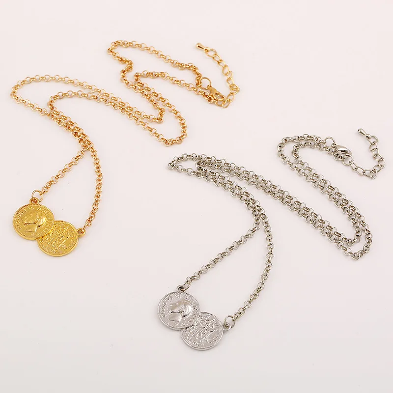 Винтажное богемное длинное ожерелье в стиле бохо с большими монетами массивное