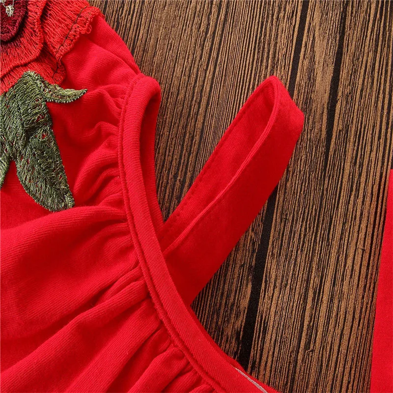 Детская одежда для маленьких девочек с розами топы на бретельках принтом и