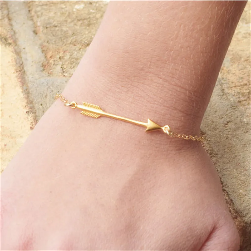 Новые модные регулируемые треугольные браслеты золотистые со стрелками для