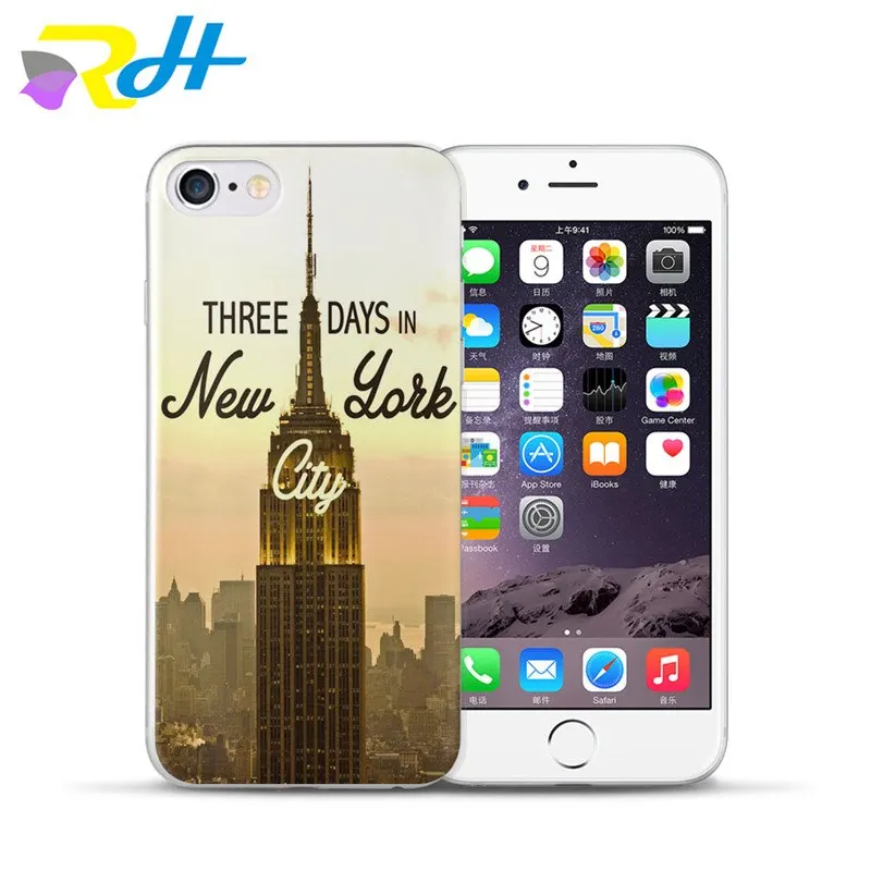 Наклейки Нью Йорк стрит чехол серии для iPhone 6 S плюс 5 5S SE 7 8 X Coque Etui прозрачный
