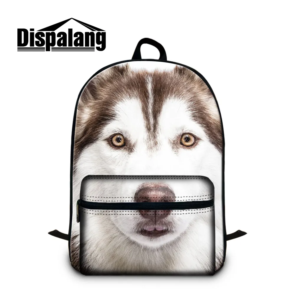 

Dispalang милый рюкзак для собаки для студентов высокого класса Хаски 3D печатная школьная сумка для ноутбука для колледжа крутая сумка Mochilas